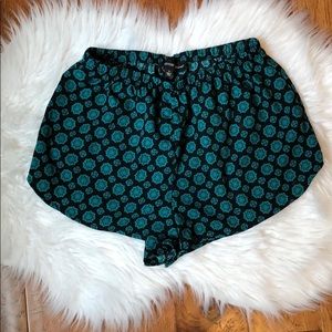 Black and Teal Shorts